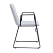 LeisureMod Office Chair in Leather/Polyester with Stainless Steel Base in Gray