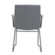 Office Chair in Leather/Polyester with Stainless Steel Base in Gray Leather