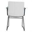 LeisureMod Office Chair in Leather/Polyester with Stainless Steel Base in White