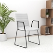 LeisureMod Office Chair in Leather/Polyester with Stainless Steel Base in White
