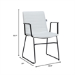 LeisureMod Office Chair in Leather/Polyester with Stainless Steel Base in White