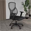 Mid-Back Fabric Office Chair with Adjustable Height Swivel Tilt in Gray