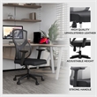 Mid-Back Fabric Office Chair with Adjustable Height Swivel Tilt in Light Gray