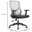 Mid-Back Fabric Office Chair with Adjustable Height Swivel Tilt in Light Gray