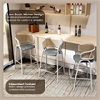 Ervilla Wicker Back and Leather Upholstered Bar Stool in Gray/White (Set of 2)