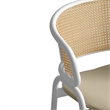 LeisureMod Ervilla Wicker Back and Leather Upholstered Bar Stool in Taupe/White