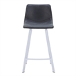 Elland Leather Upholstered Bar Stool Charcoal Black/White Iron Legs & Footrest