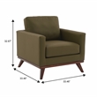 Chester Modern Faux Leather Accent Arm Chair in Green Leather