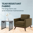 Chester Modern Faux Leather Accent Arm Chair in Green Leather
