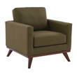 Chester Modern Faux Leather Accent Arm Chair in Green Leather
