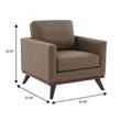 Chester Modern Faux Leather Accent Arm Chair in Taupe Leather