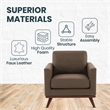 Chester Modern Faux Leather Accent Arm Chair in Taupe Leather