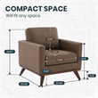 Chester Modern Faux Leather Accent Arm Chair in Taupe Leather