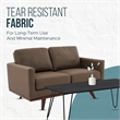 LeisureMod Chester Modern Faux Leather Loveseat in Taupe Leather