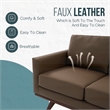 LeisureMod Chester Modern Faux Leather Loveseat in Taupe Leather