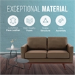 LeisureMod Chester Modern Faux Leather Loveseat in Taupe Leather