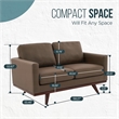 LeisureMod Chester Modern Faux Leather Loveseat in Taupe Leather