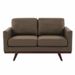 LeisureMod Chester Modern Faux Leather Loveseat in Taupe Leather