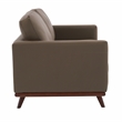 LeisureMod Chester Modern Faux Leather Loveseat in Taupe Leather