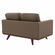 LeisureMod Chester Modern Faux Leather Loveseat in Taupe Leather