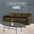 LeisureMod Chester Modern Faux Leather Sofa in Green Leather