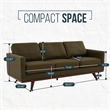 LeisureMod Chester Modern Faux Leather Sofa in Green Leather