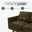 LeisureMod Chester Modern Faux Leather Sofa in Green Leather