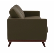 LeisureMod Chester Modern Faux Leather Sofa in Green Leather