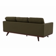 LeisureMod Chester Modern Faux Leather Sofa in Green Leather