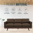 LeisureMod Chester Modern Faux Leather Sofa in Taupe Leather