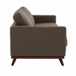 LeisureMod Chester Modern Faux Leather Sofa in Taupe Leather