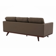 LeisureMod Chester Modern Faux Leather Sofa in Taupe Leather