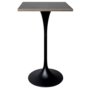 43&quot Square Bar Height Table with MDF Top and Steel Base in Dark Maple
