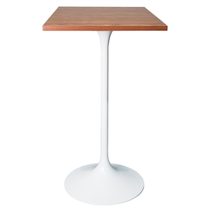 43&quot Square Bar Height Table with MDF Top and Steel Base in Cognac Brown