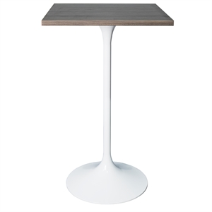 43&quot Square Bar Height Table with MDF Top and Steel Base in Dark Maple