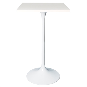 43&quot Square Bar Height Table with MDF Top and Steel Base in Light Natural Wood