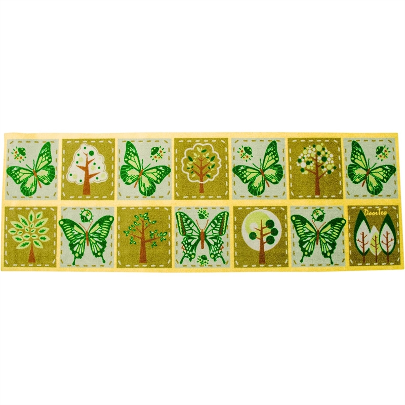 Doortex Sun Room Runner Mat Green Trees Design Long Size 20 x 55