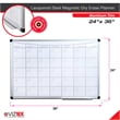 Viztex Magnetic Monthly Planner Dry Erase Board with Aluminium Frame 36 x 24