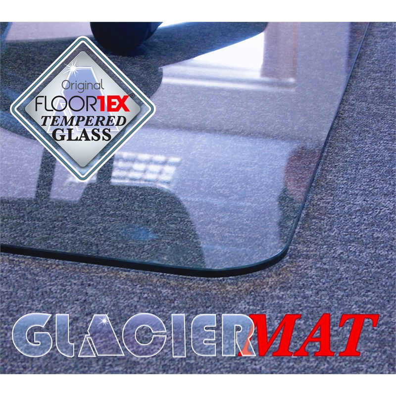 Glaciermat Heavy Duty Glass Chair Mat for Hard Floors & Carpets - 36
