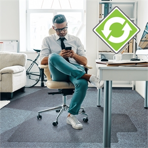 Cleartex Enhanced Polymer Lipped Chair Mat for Carpets up to 3/8&quot - 48&quot x 51&quot