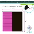 Viztex Glacier Magnetic Glass Dry Erase Board  Soft Violet Jet Black 14x14 inch
