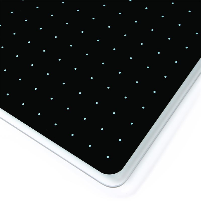 Viztex Glacier Magnetic Glass Dry Erase Board Light Teal Jet Black 14x14 inch