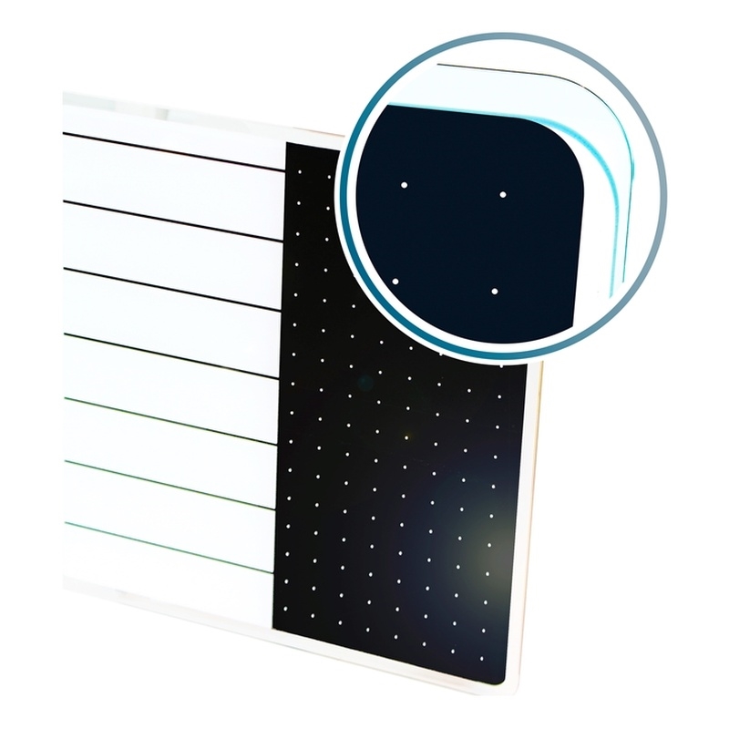 Viztex Glacier Magnetic Glass Dry Erase Board Polar White Jet Black 14x14 inch