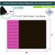 Viztex Glacier Magnetic Glass Dry Erase Board Soft Violet Jet Black 17x23 inch