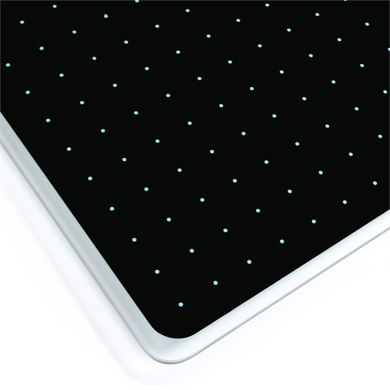 Viztex Glacier Magnetic Glass Dry Erase Board Light Teal Jet Black 17x23 inch