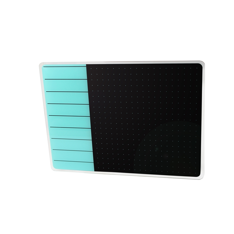 Viztex Glacier Magnetic Glass Dry Erase Board Light Teal Jet Black 17x23 inch