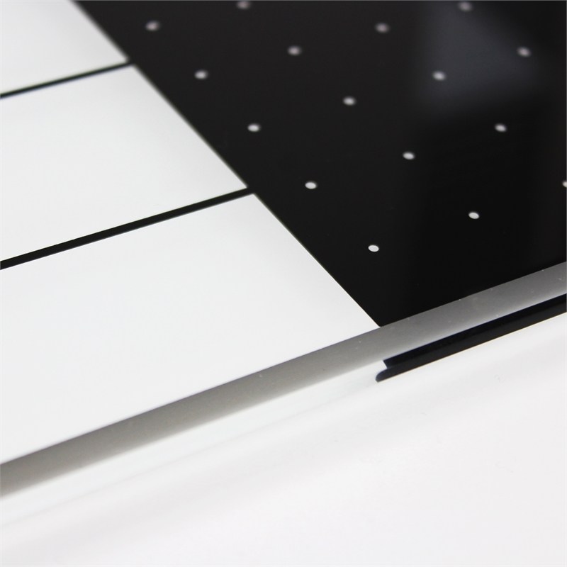 Viztex Glacier Magnetic Glass Dry Erase Board Polar White Jet Black 17x23 inch