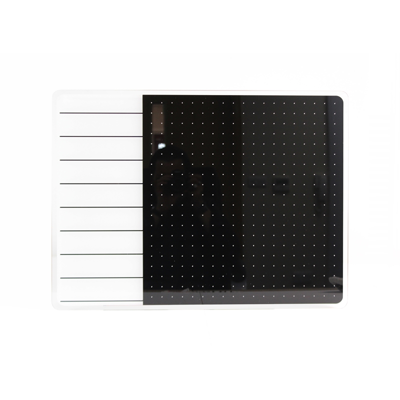 Viztex Glacier Magnetic Glass Dry Erase Board Polar White Jet Black 17x23 inch