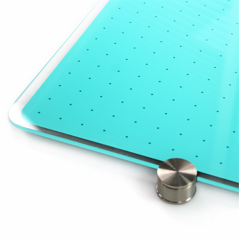 Viztex Glacier Magnetic Glass Dry Erase Board Light Teal 24x 36 inch