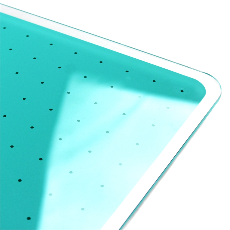 Viztex Glacier Magnetic Glass Dry Erase Board Light Teal 24x 36 inch